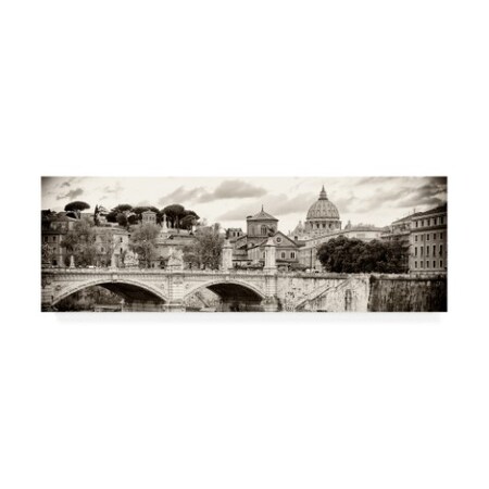Philippe Hugonnard 'Dolce Vita Rome 2 City Of Bridge III' Canvas Art,10x32